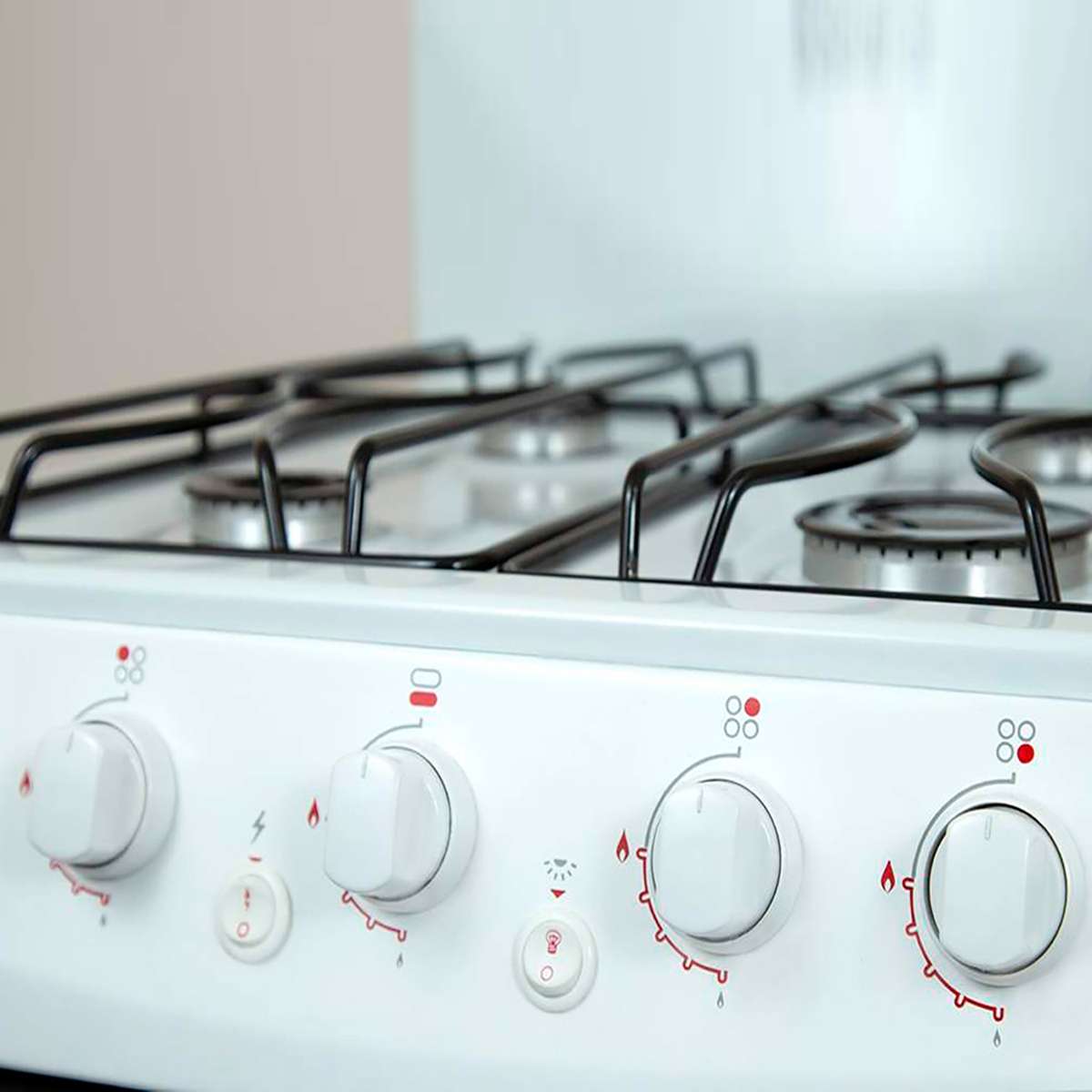 Cocina Escorial Palace Cristal A Gas Natural 4 Hornallas Blanca 220v Puerta Con Visor 50l